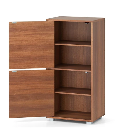 sumyeg 2-Tier Modern Style Nightstand with Drawer and Open Shelf