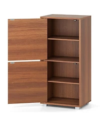 sumyeg 2-Tier Modern Style Nightstand with Drawer and Open Shelf