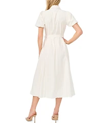 CeCe Women's Short-Sleeve Collared Cotton Dress