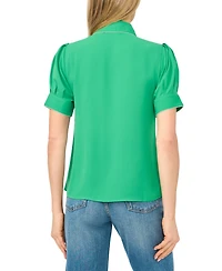 CeCe Women's Short-Sleeve Button-Up Top