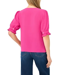 CeCe Women's Elbow-Sleeve V-Neck Blouse