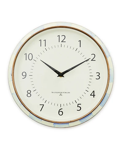 MacKenzie-Childs Sky Check School Wall Clock