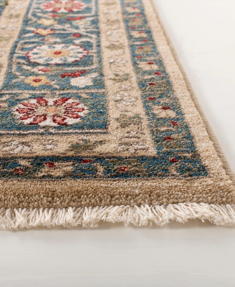 Lauren Ralph Lauren Margaux LRL1297D Beige and Navy 5'1" X 7'6" Area Rug