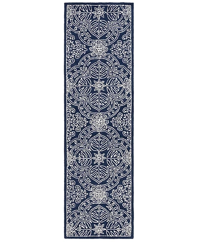 Lauren Ralph Lauren Etienne LRL6603N Navy and Ivory 2'3" X 7' Runner Area Rug