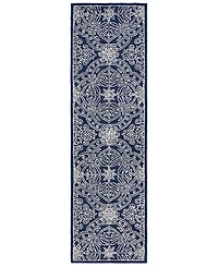 Lauren Ralph Lauren Etienne LRL6603N Navy and Ivory 2'3" X 7' Runner Area Rug