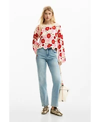 Desigual Women's Crochet flower sweater