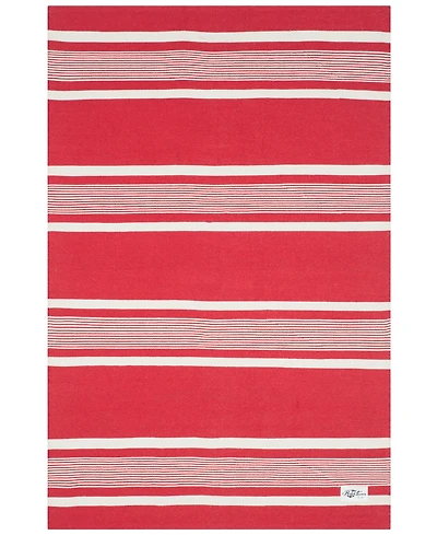 Lauren Ralph Lauren Hanover Stripe LRL2461D Red 4' X 6' Outdoor Area Rug