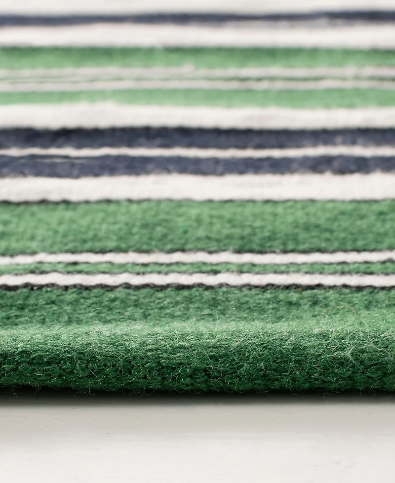 Lauren Ralph Lauren Leopold Stripe LRL2462K Green Outdoor Area Rug Collection