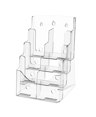 Sugift Acrylic Brochure Holder 8.5 x 11 in 4-Tier Display Stand Office Organizer