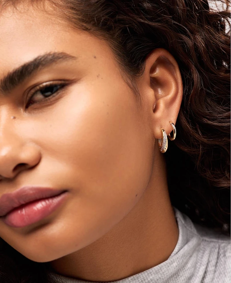 Ana Luisa Kira Slim Gold-Plated Hoop Earrings