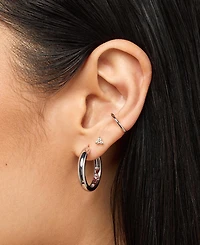 Ana Luisa Giulia Large Silver Hoop Earrings