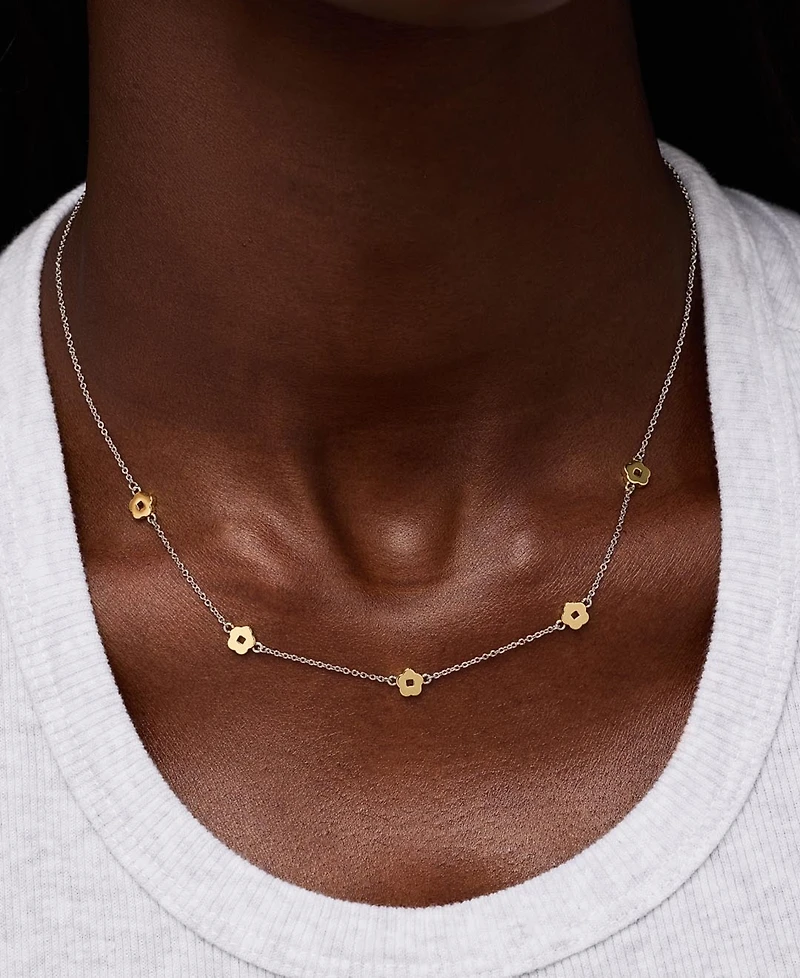 Ana Luisa Rowena Two-Tone Flower Necklace