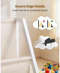 Sugfit 3-Tier Kids Bookshelf and Toy Storage Organizer with Sling Book Rack for Toddler