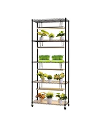 Sugift 5-Tier Indoor Plant Shelf with Grow Light 71 in Tall with Led Full Spectrum Lights