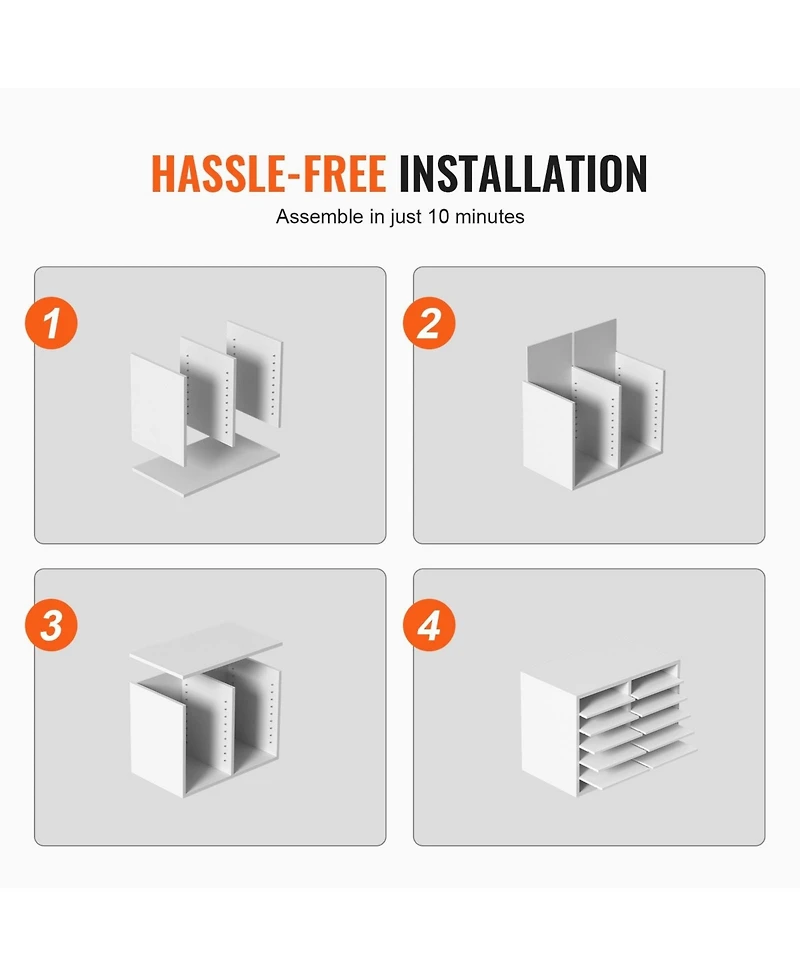 Sugift 12 Compartment Literature Organizer With Adjustable Shelves for Office and Mailrooms