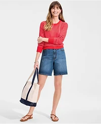 Lands' End Women's Soft Denim Mid Rise 7" Jean Shorts