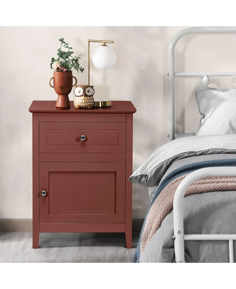 sumyeg 2-Tier Accent Table with Spacious Tabletop