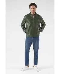 Furniq Uk Men's Leather Racer Jacket