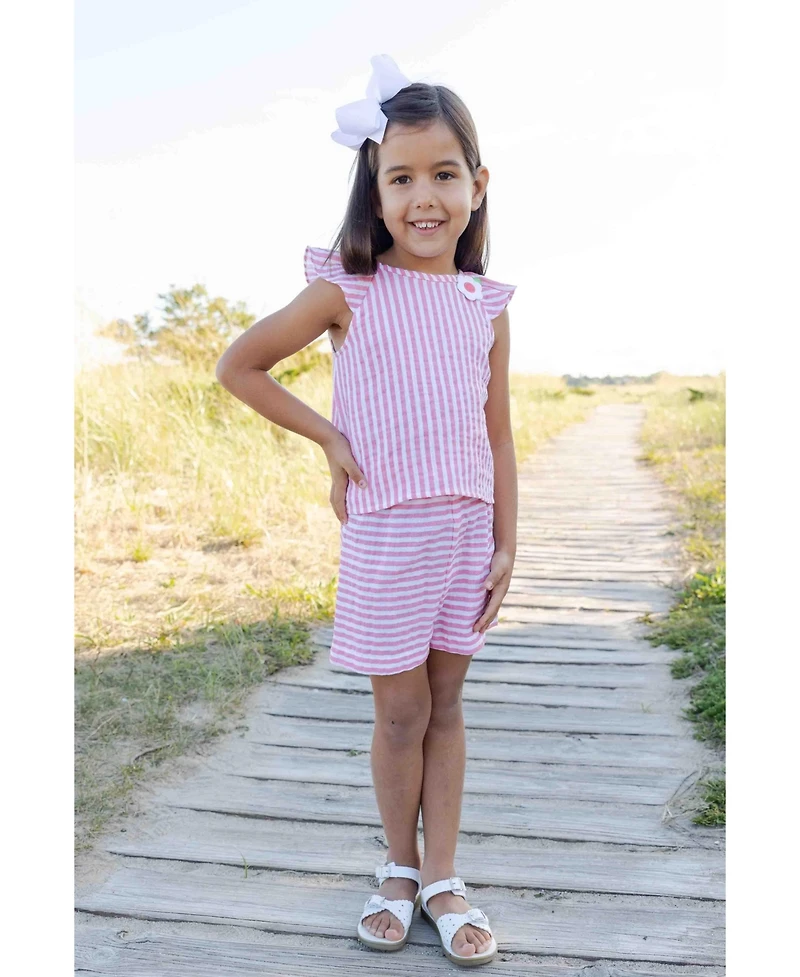 Florence Eiseman Toddler Girls Stripe Gauze Top And Shorts