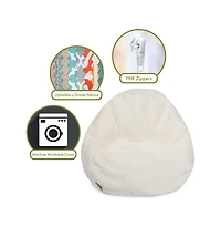 Majestic Home Goods Large Bean Bag Solid All Sherpa