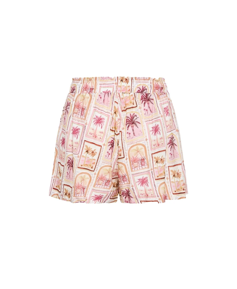 City Chic Women's Postcard Soiree Print Short