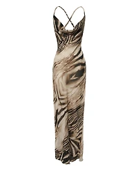 Jluxlabel Women's Zebra Print Infinite Journey Maxi Dress