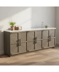 Yigii Sideboard Buffet Cabinet Farmhouse Storage Adjustable Shelves Living Room Entryway