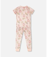 Deux par Deux Little Girls Cotton Two-Piece Pyjama Set Bear Print