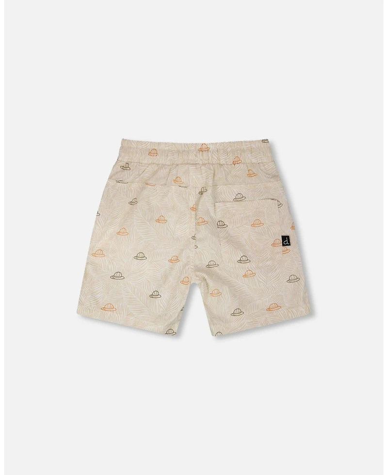 Deux par Deux Little Boys Poplin Shorts Safari Print