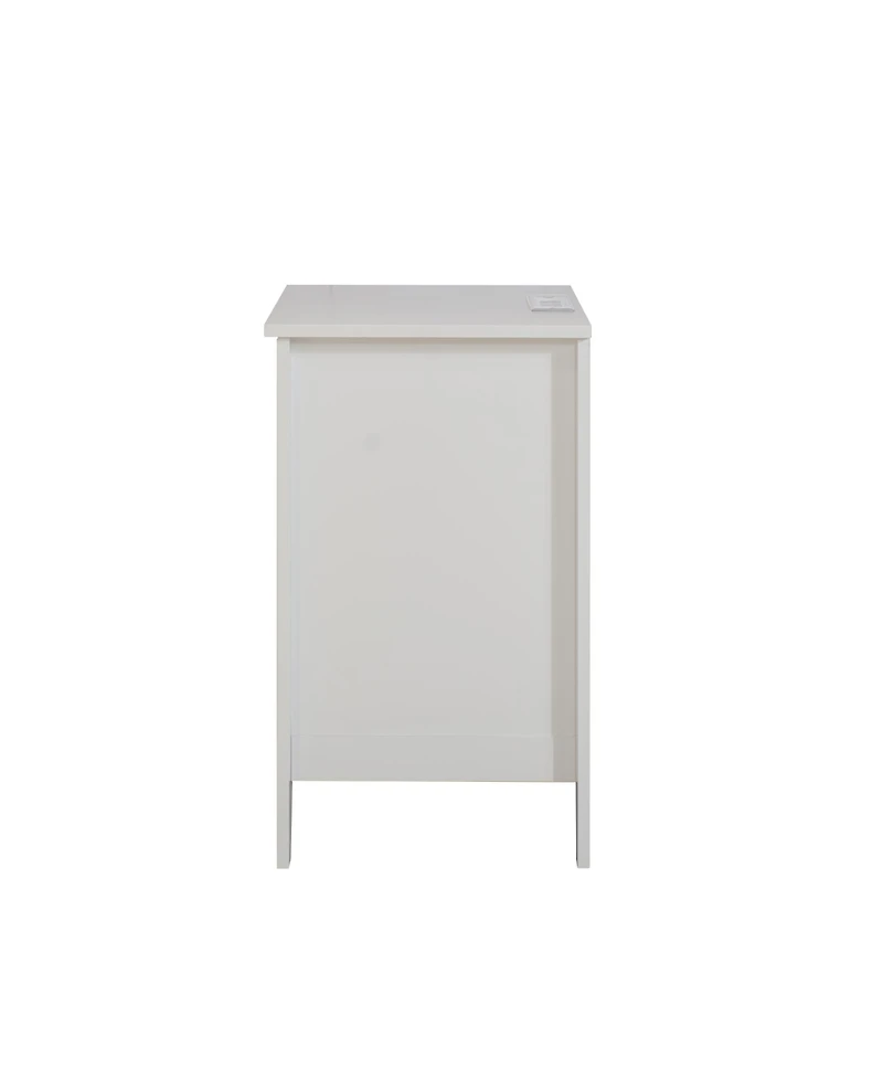 sumyeg Modern White 3 Drawer Charging Nightstand Usb Power Outlets