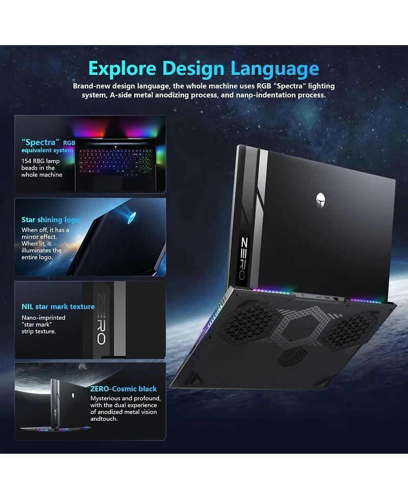 Thunderobot Zero Traditional Laptop Intel Core Ultra 9 32GB Ram Nvidia GeForce Rtx 2TB Ssd Storage Windows 11 Home 240Hz