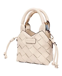 Tommy Bahama Demi Mini Woven Pu Tote – Mini Woven Faux Leather Top Handle and Crossbody Bag