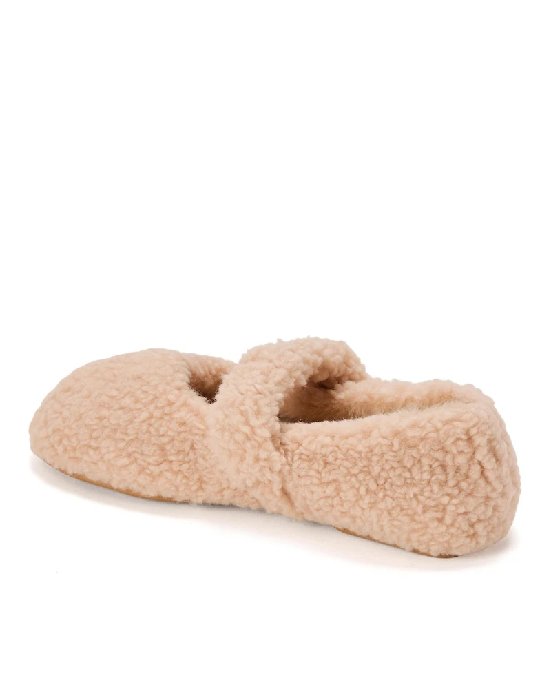 Dearfoams Women's Maryanne Luxe Teddy Maryjane Slipper