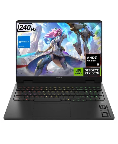 Hp Omen 16.1" Traditional Laptop Amd Ryzen 9 32GB Ram Nvidia GeForce Rtx 5070 1TB Ssd Storage Windows 11 Home 240Hz