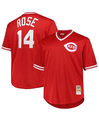 Mitchell & Ness Men's Pete Rose Red Cincinnati Reds 1984 Cooperstown Collection Mesh Pullover Jersey