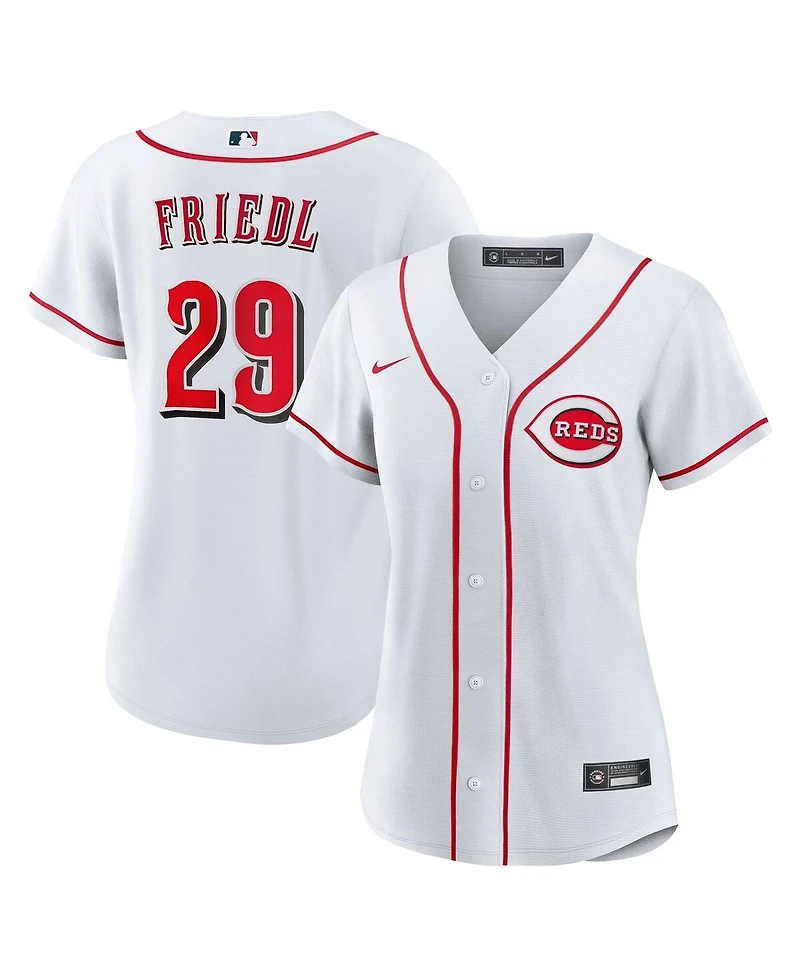 Nike Women's Tj Friedl White Cincinnati Reds Home Replica Jersey
