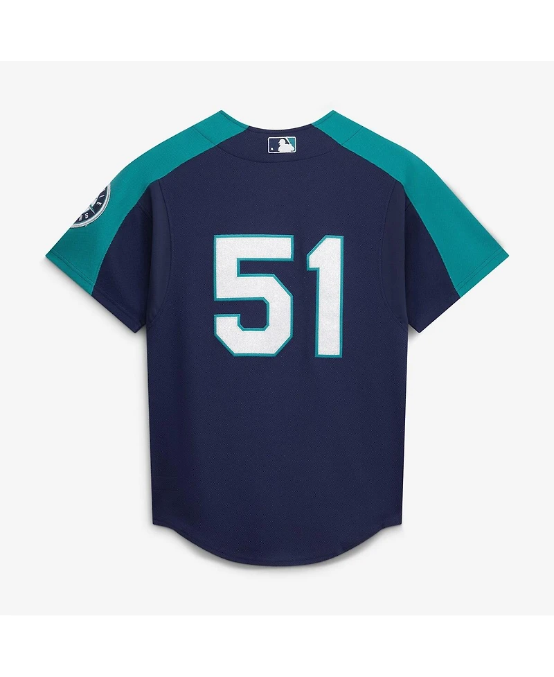 Mitchell & Ness Men's Ichiro Suzuki Navy Seattle Mariners 2006 Cooperstown Mesh Batting Practice Button-Up Jersey