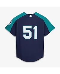 Mitchell & Ness Men's Ichiro Suzuki Navy Seattle Mariners 2006 Cooperstown Mesh Batting Practice Button-Up Jersey