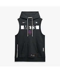 Nike Men's Black New York Mets Authentic Collection Standard Issue Dri-fit Sleeveless Hoodie