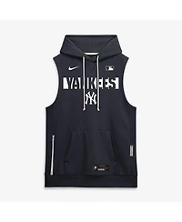 Nike Men's Navy New York Yankees Authentic Collection Standard Issue Dri-fit Sleeveless Hoodie