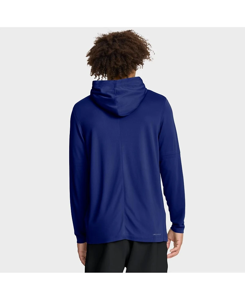 Nike Men's Royal Los Angeles Dodgers Authentic Collection Dri-fit Long Sleeve Hoodie