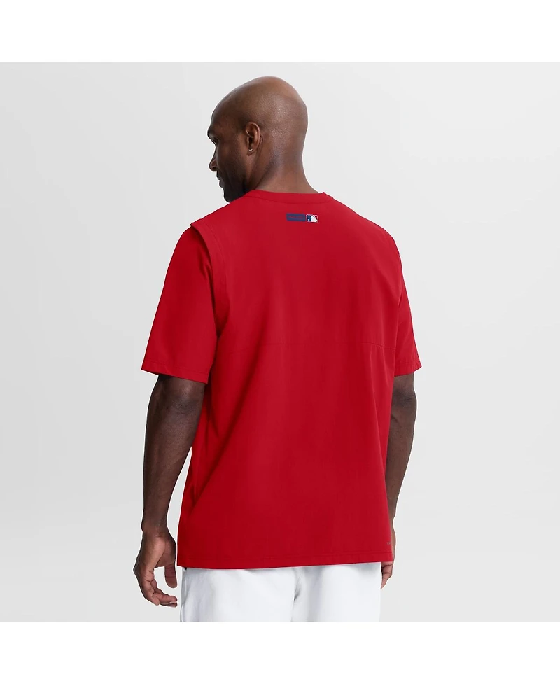 Nike Men's Red Philadelphia Phillies Authentic Collection Dri-fit Quarter-Zip Sweatshirt