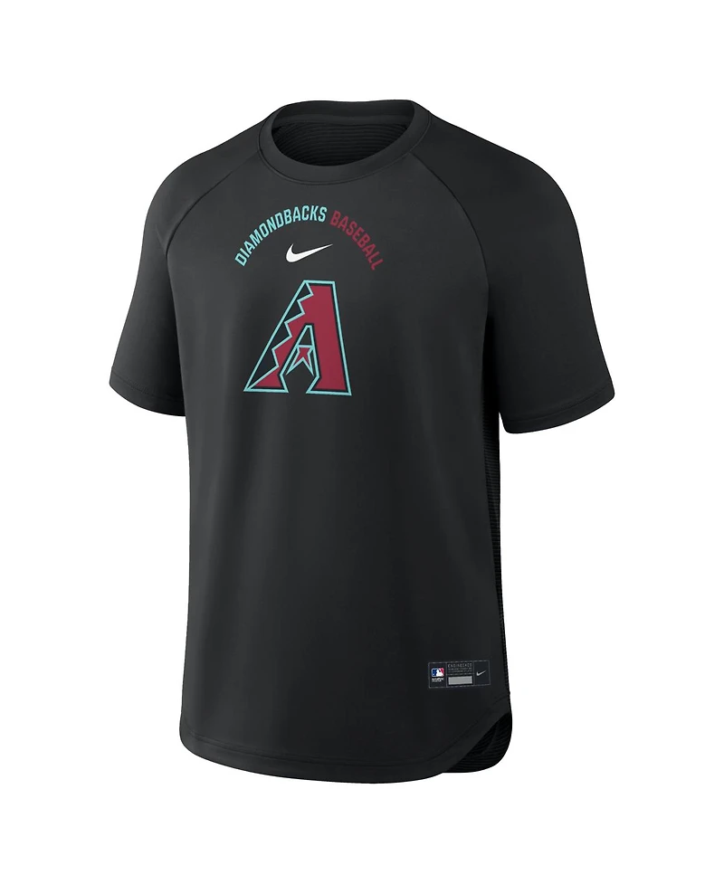 Nike Men's Black Arizona Diamondbacks Authentic Collection Batting Practice Pre-Game Raglan Dri-fit T-Shirt