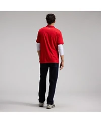 Nike Men's Red Atlanta Braves Authentic Collection Striped Victory Dri-fit Polo Shirt