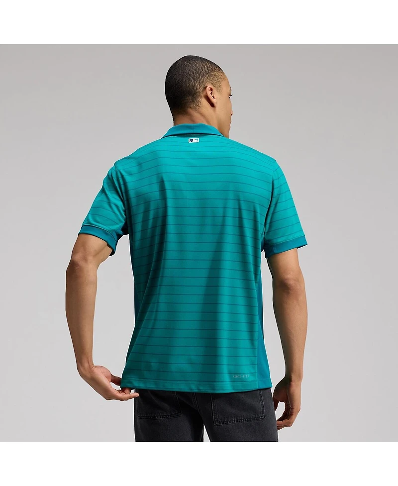 Nike Men's Teal Seattle Mariners Authentic Collection Striped Victory Dri-fit Polo Shirt