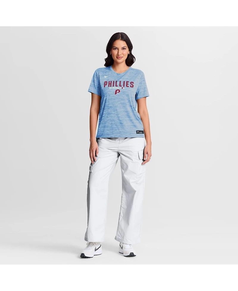 Nike Women's Light Blue Philadelphia Phillies Authentic Collection Alternate Logo Velocity Dri-fit T-Shirt