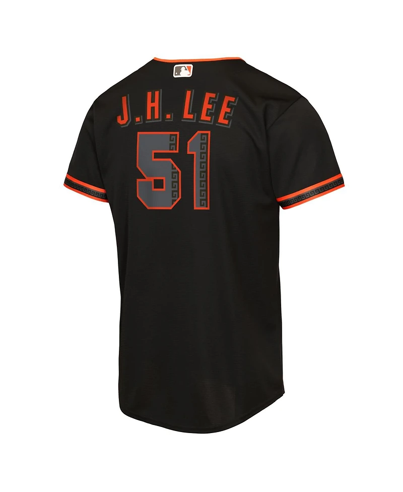 Nike Big Boys and Girls Jung Hoo Lee Black San Francisco Giants Alternate 2 Replica Jersey