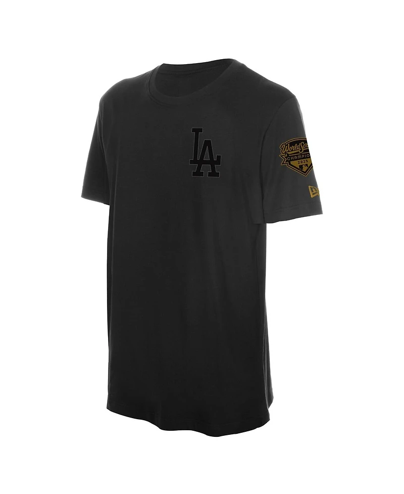 New Era Men's Black Los Angeles Dodgers 2026 Gold Collection Logo Patch T-Shirt