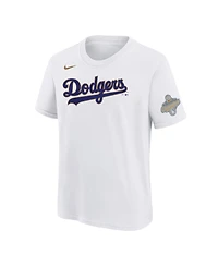 Nike Big Boys and Girls Yoshinobu Yamamoto White Los Angeles Dodgers 2026 Gold Collection Name Number T-Shirt