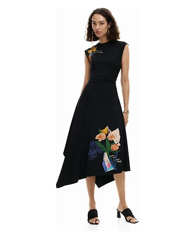 Desigual Women's Asymmetric floral dress
